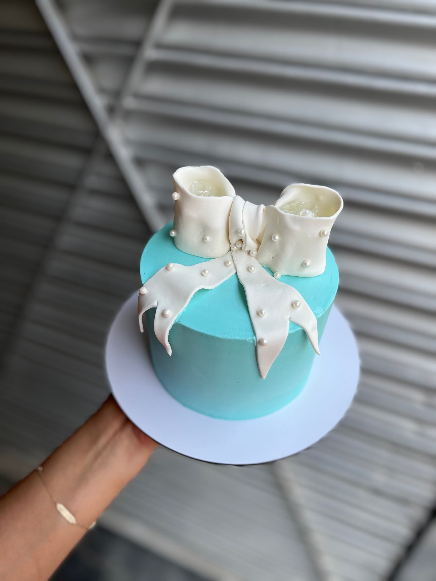 Tiffany Blue Bow Cake