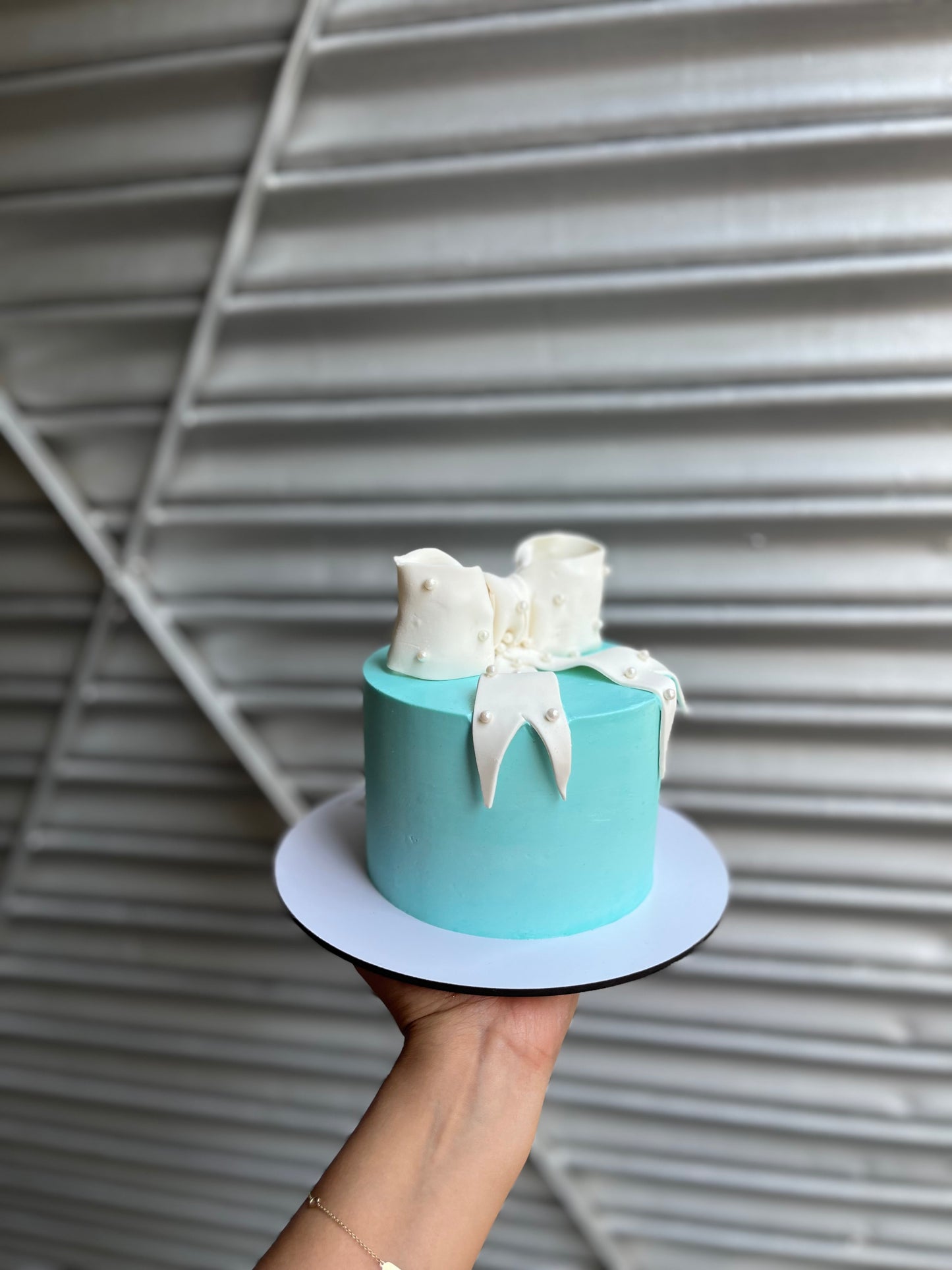 Tiffany Blue Bow Cake