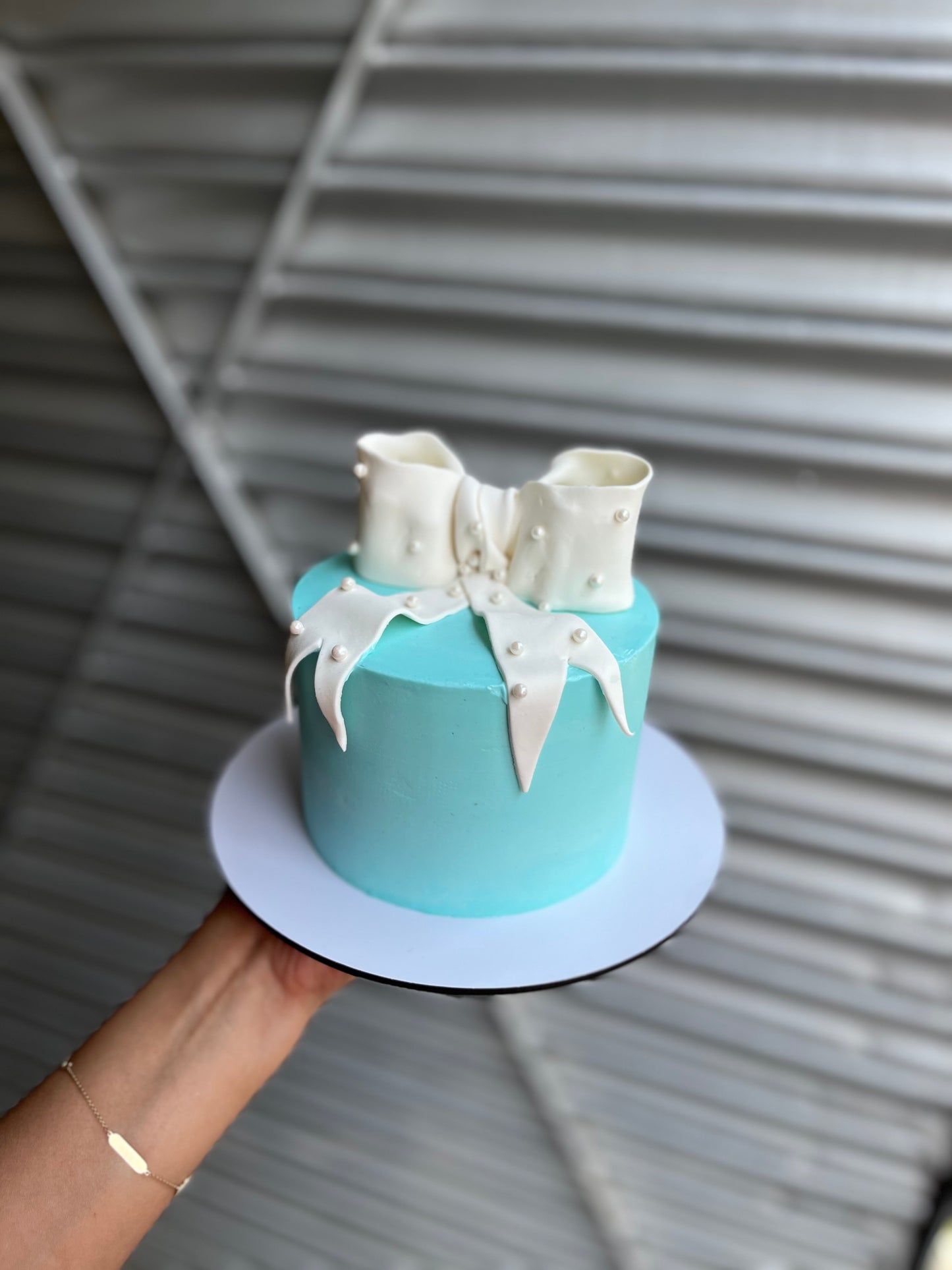 Tiffany Blue Bow Cake