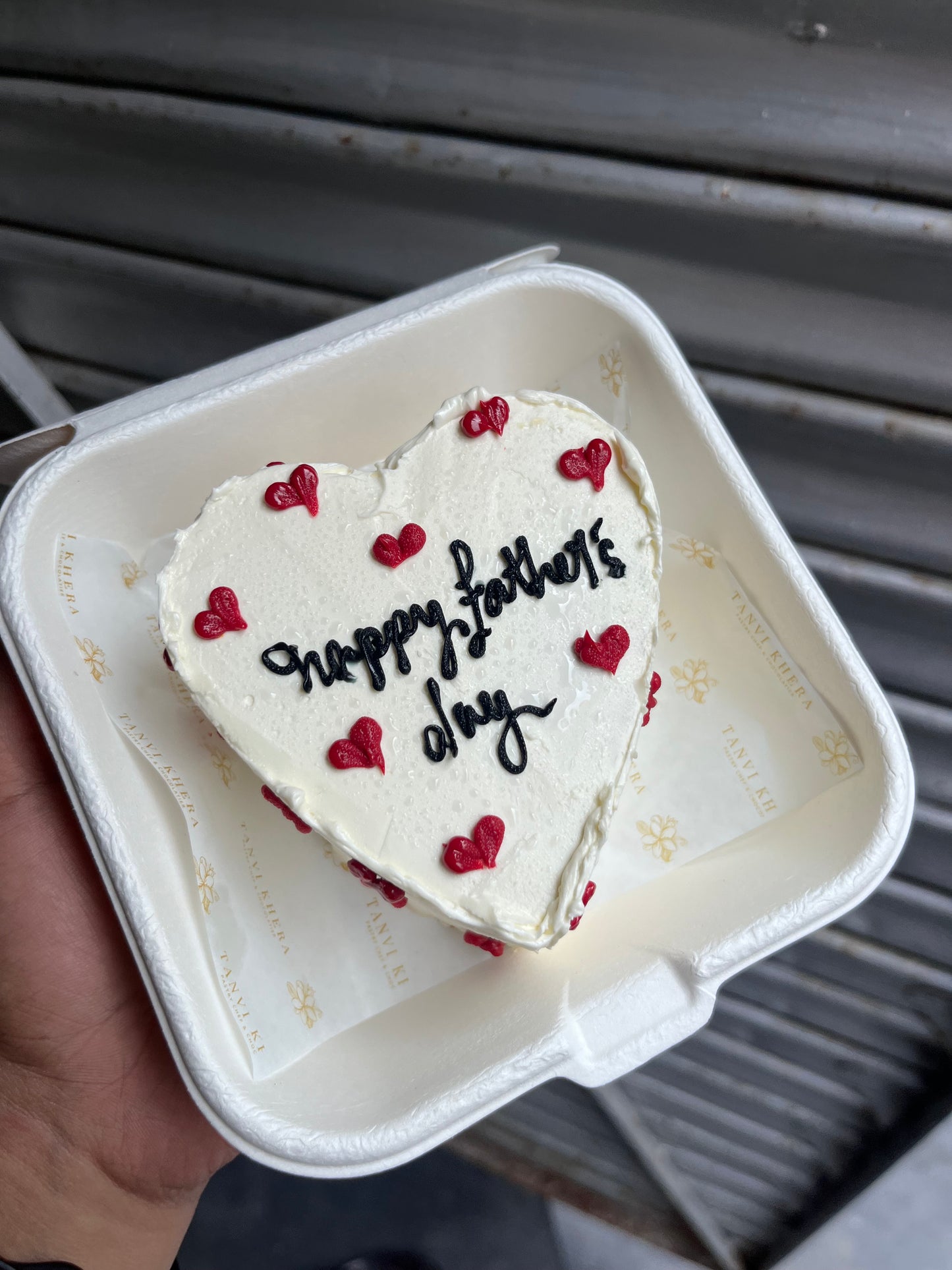 Simple heart bento with red hearts