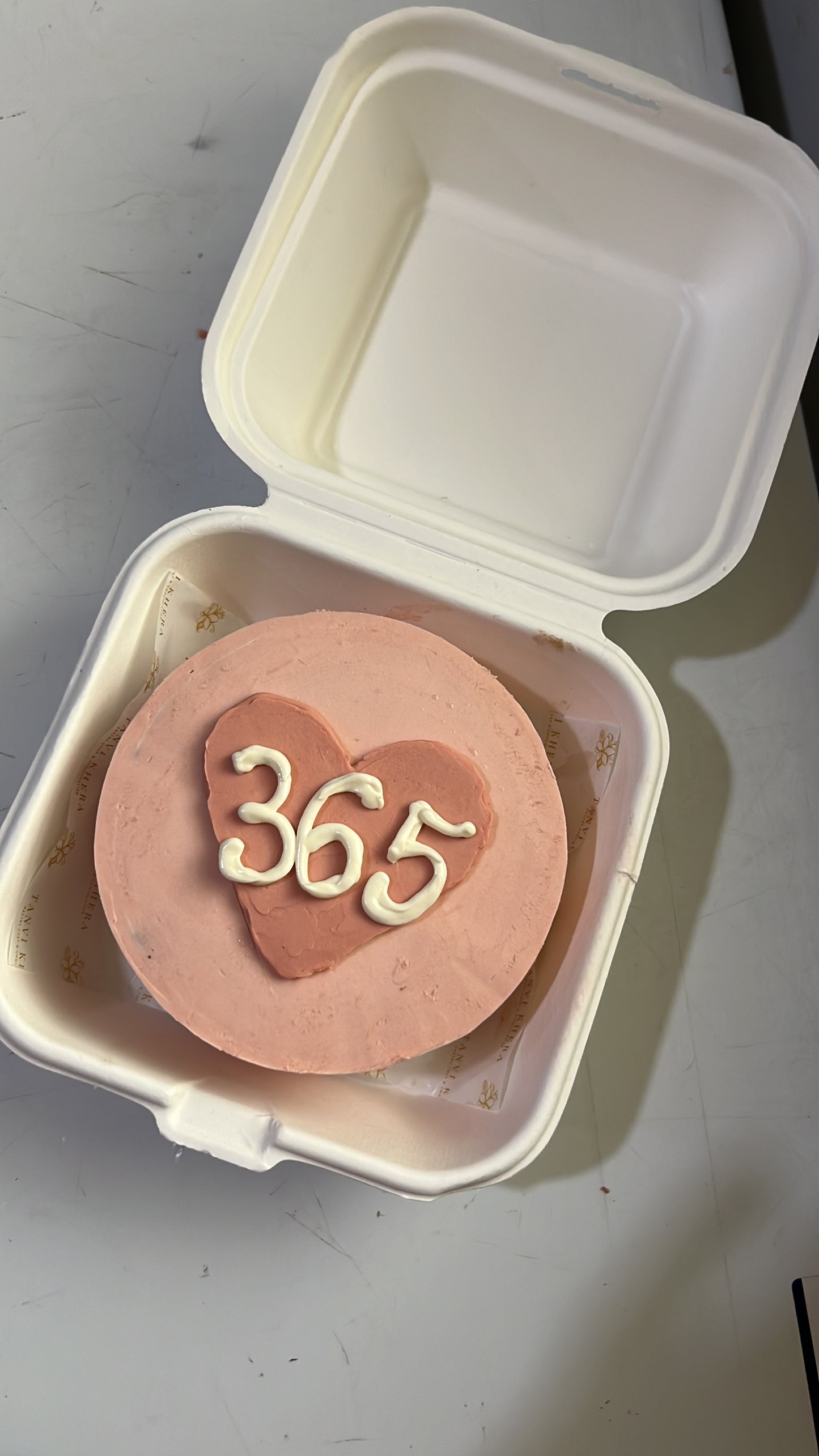 Sweet peach pastel anniversary bento