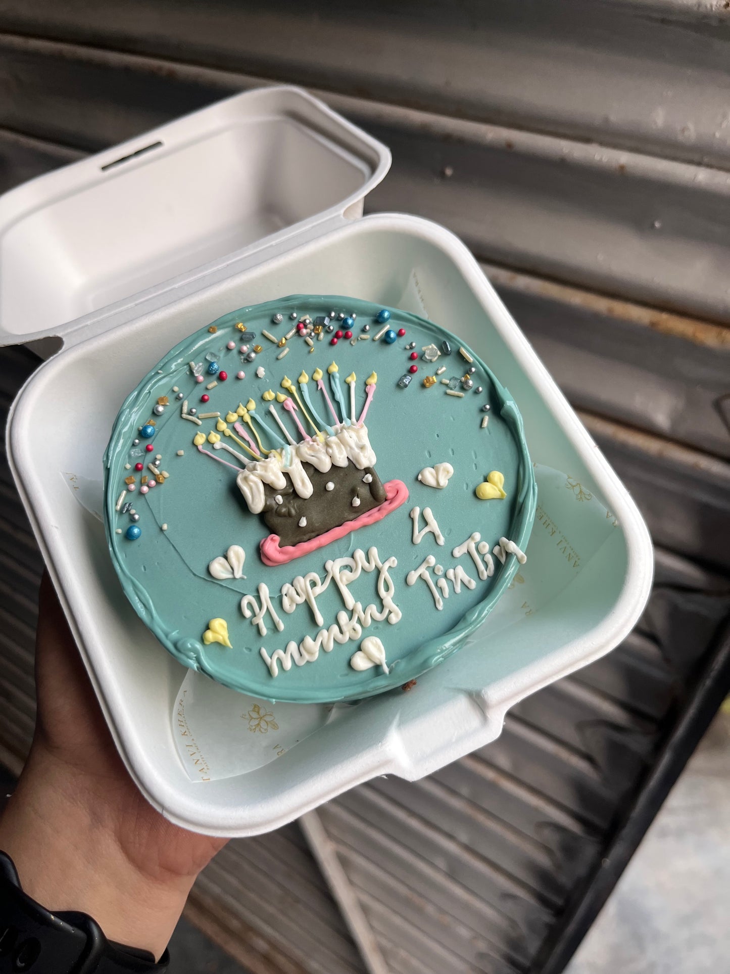 Birthday cake celebration with candles Bento Cake