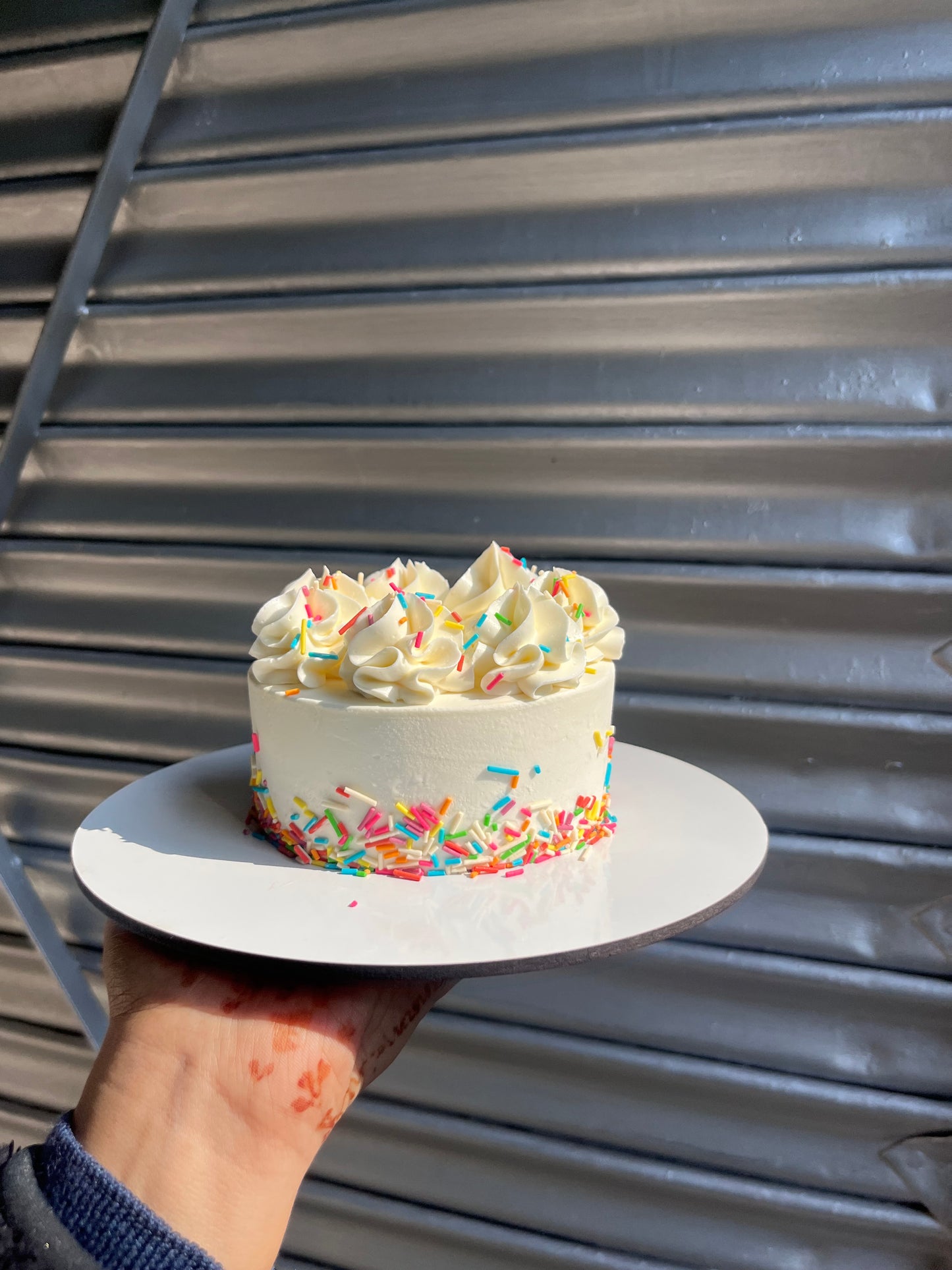 Rainbow confetti Bento Cake