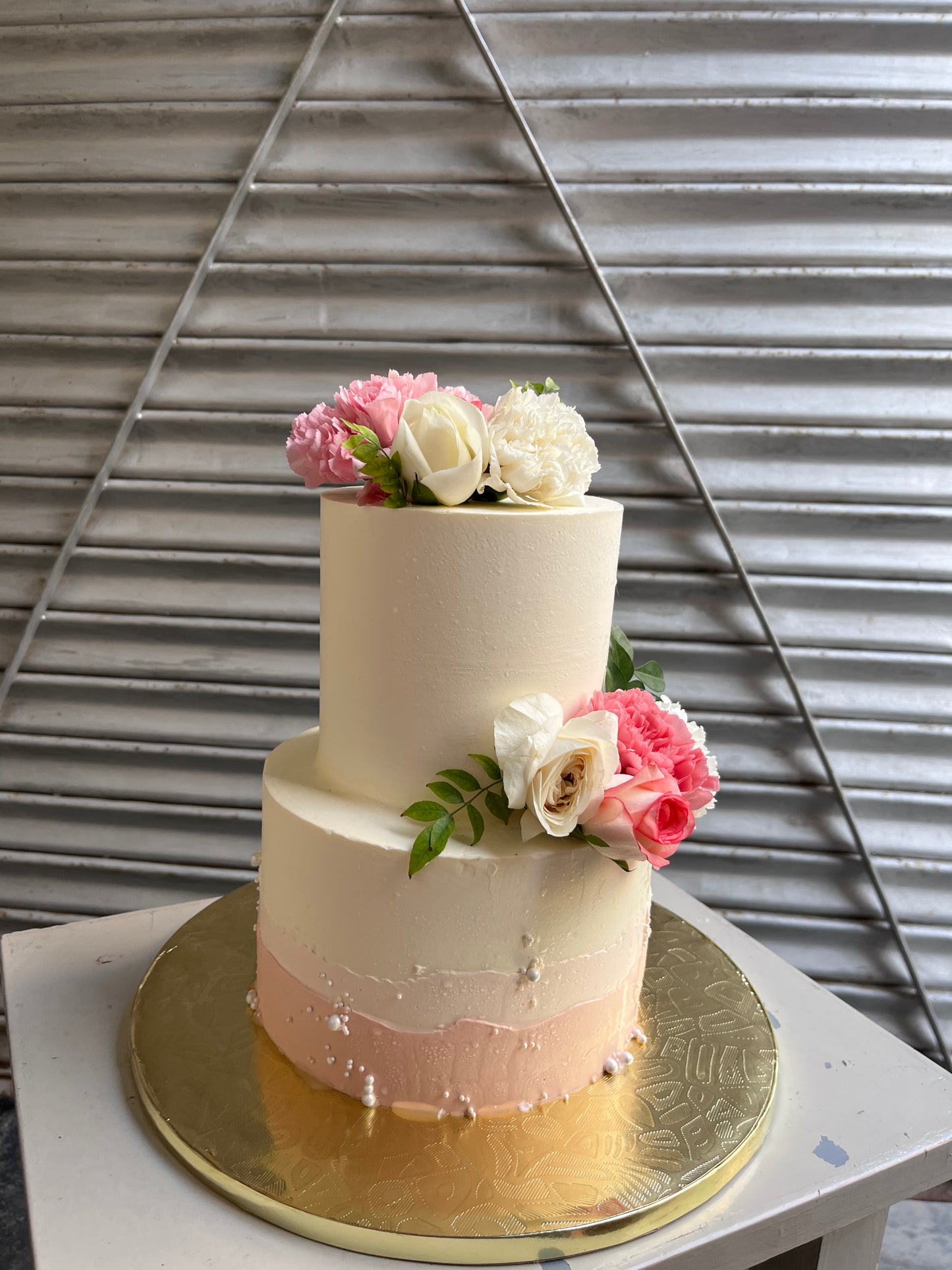 White With Pastel Floral