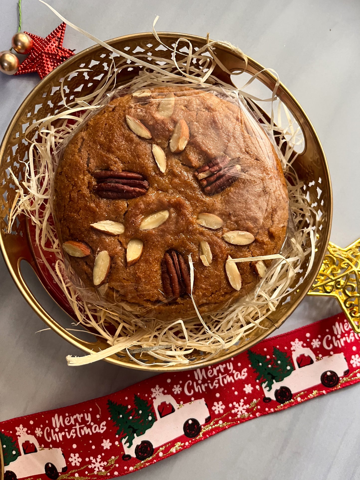 Gingerbread Whole Wheat Almond Cake with nuts