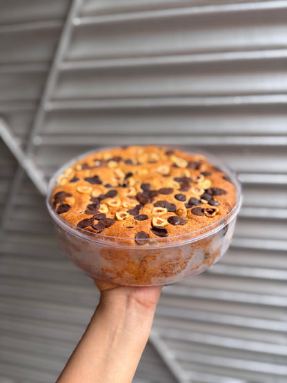 Butter Tea cake with Belgian Chocolate chips and Hazelnuts