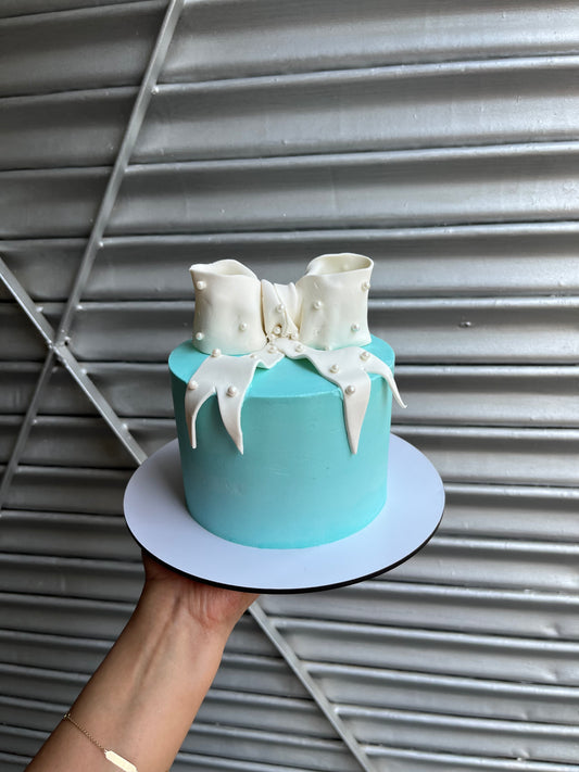Tiffany Blue Bow Cake