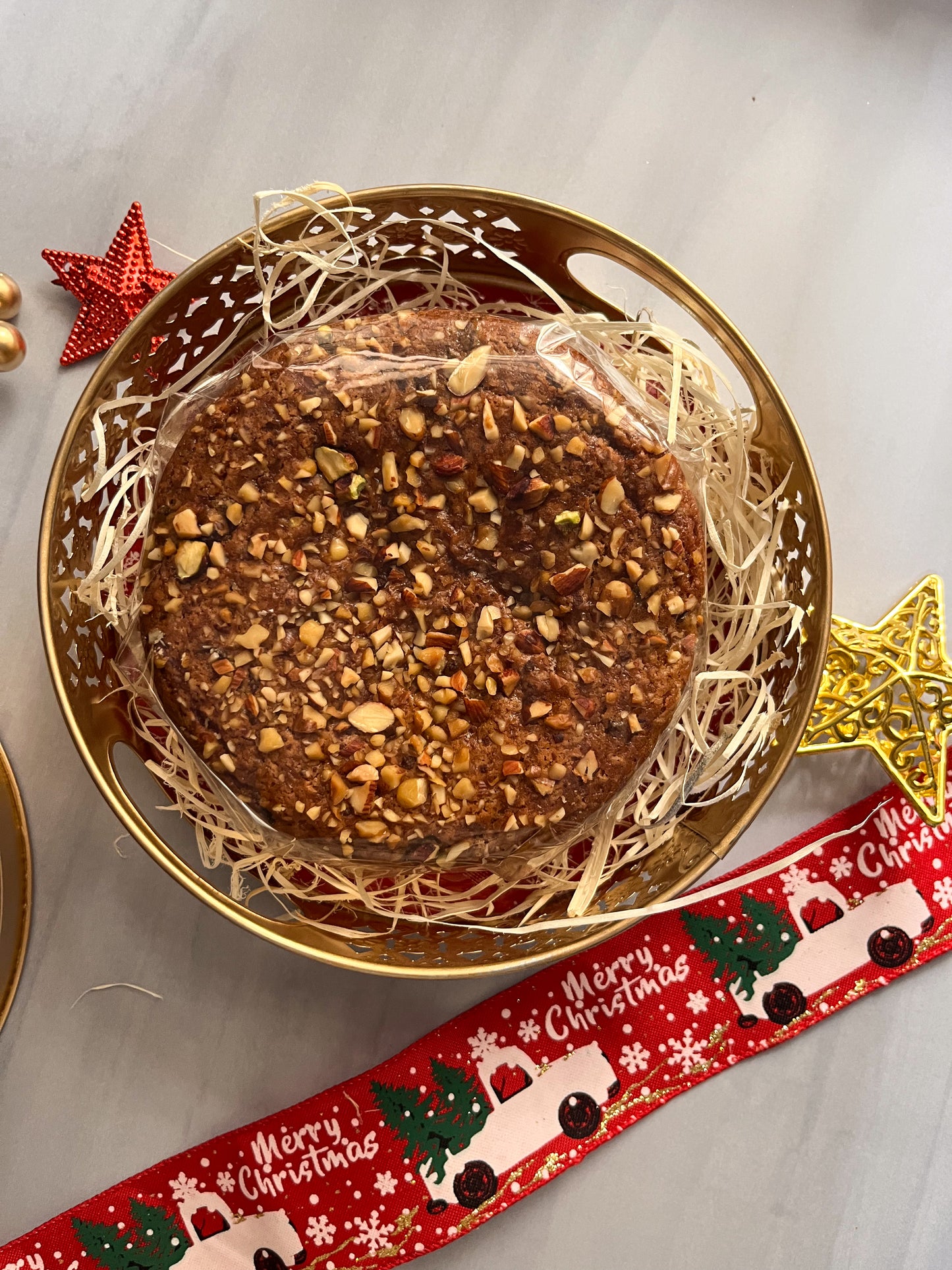 Plum Rum cake with a year old soaked fruits