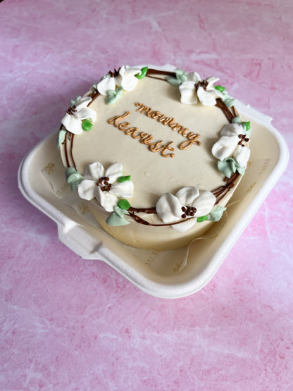 White daisy forest border Bento Cake