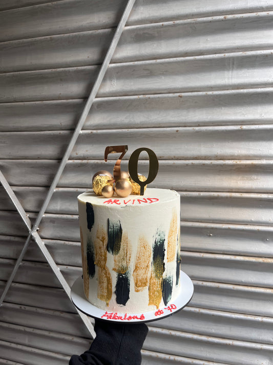 Black and Gold Tall Cake