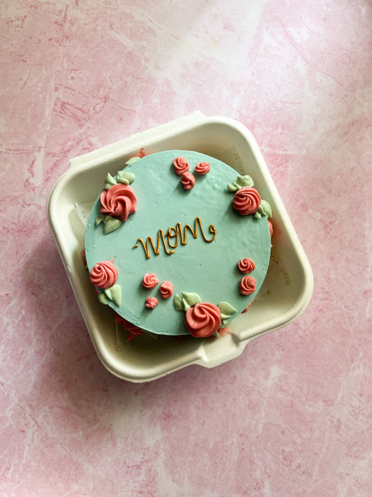 Pastel blue with florals Bento Cake for mom