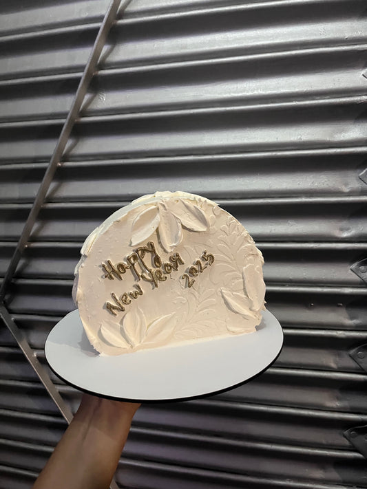 New Years White & Gold Cake