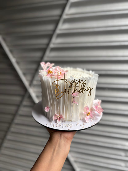 White Edible Paper Decor Cake