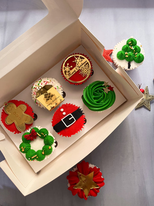 Christmas Cupcakes box of 6