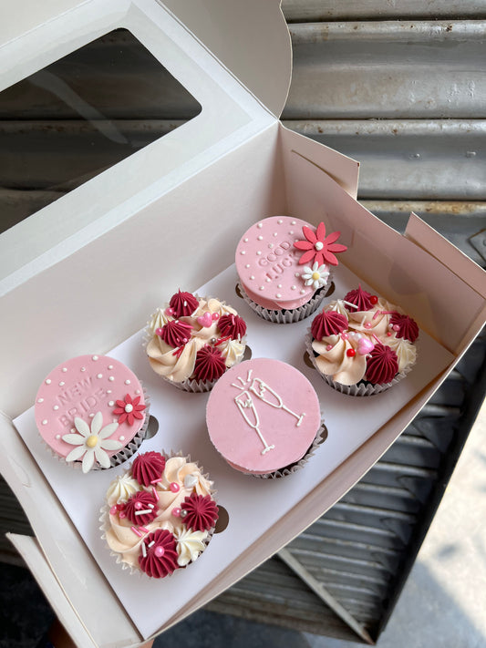 New bride cupcake box of 6