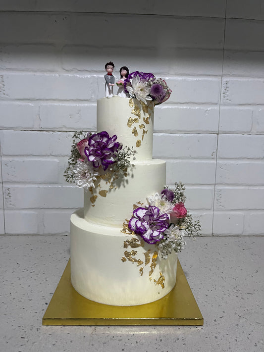 Floral Gold Leaf Cake