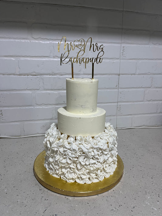 Fondant Ruffles Wedding Cake