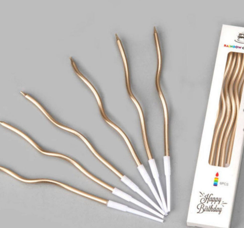 Wavy Gold long candle