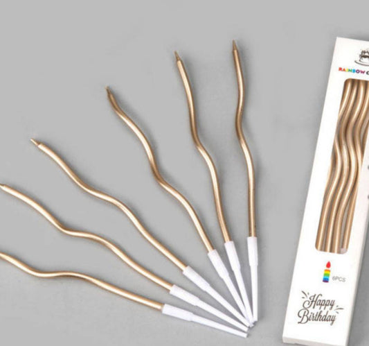 Wavy Gold long candle