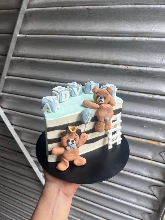 Half Birthday Teddy Cake