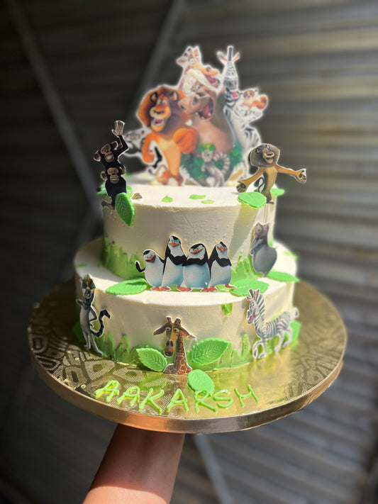 Madagascar Theme Cake