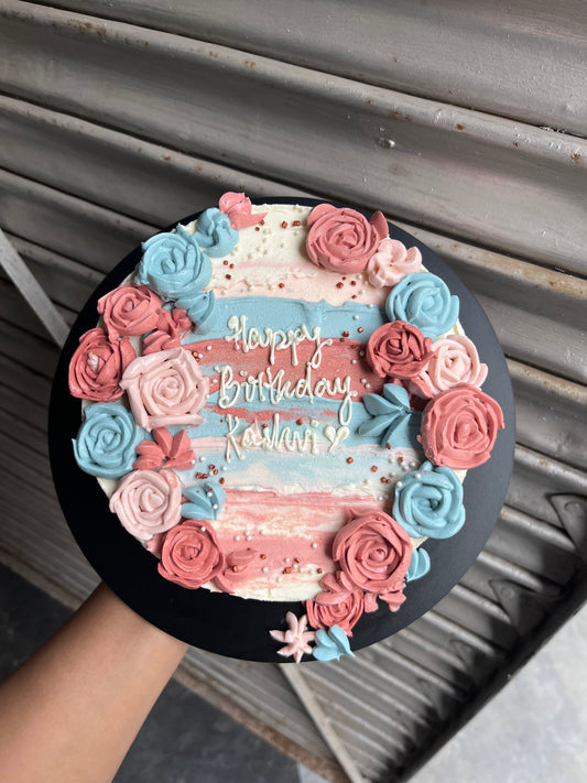 Pastel Blue and Pink Roses