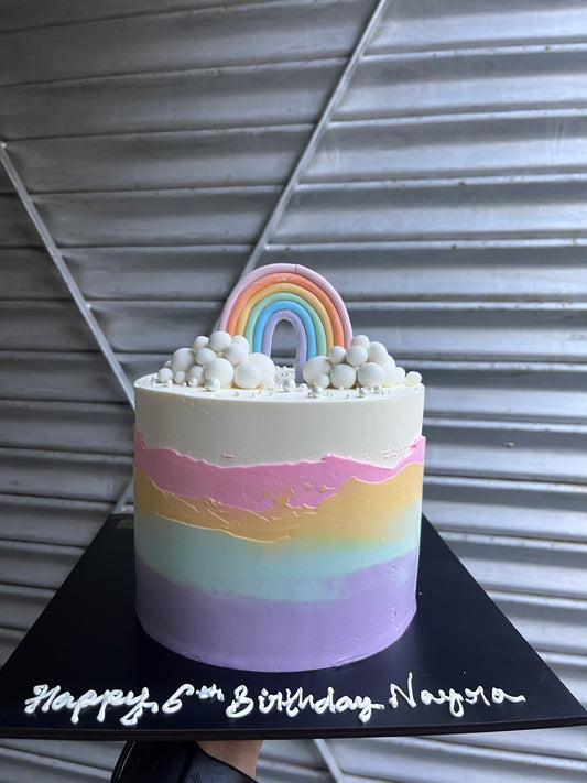 Pastel Rainbow With 3D Cloud Cake