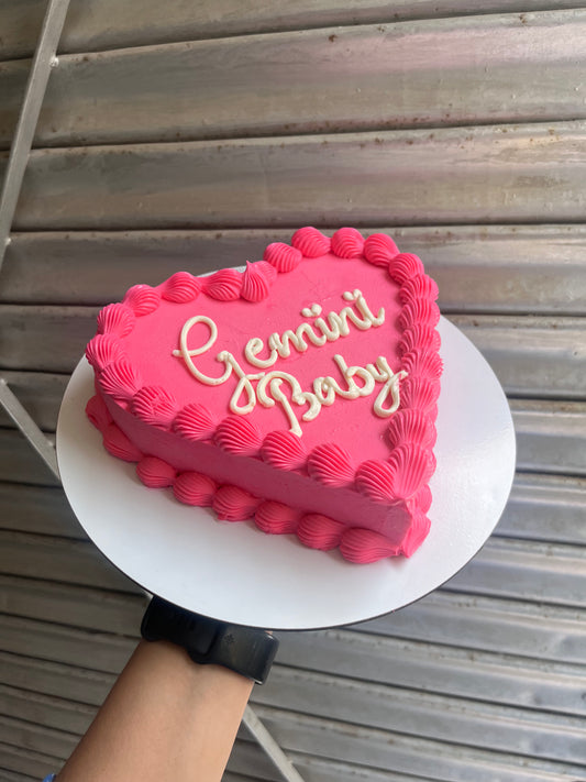 Pink Victorian Heart Cake