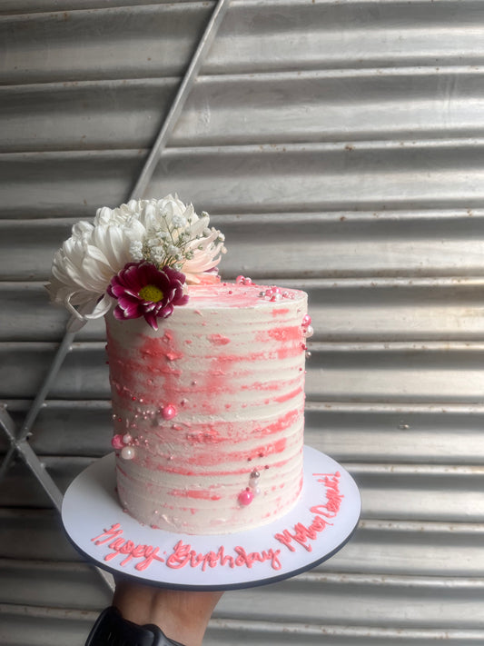 Pink Shaded Floral Cake