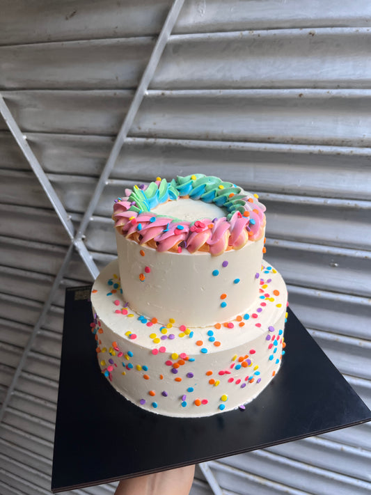 Rainbow Confetti Cake