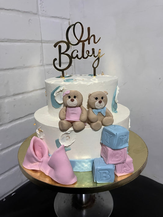 Teddy Fondant Baby Cake